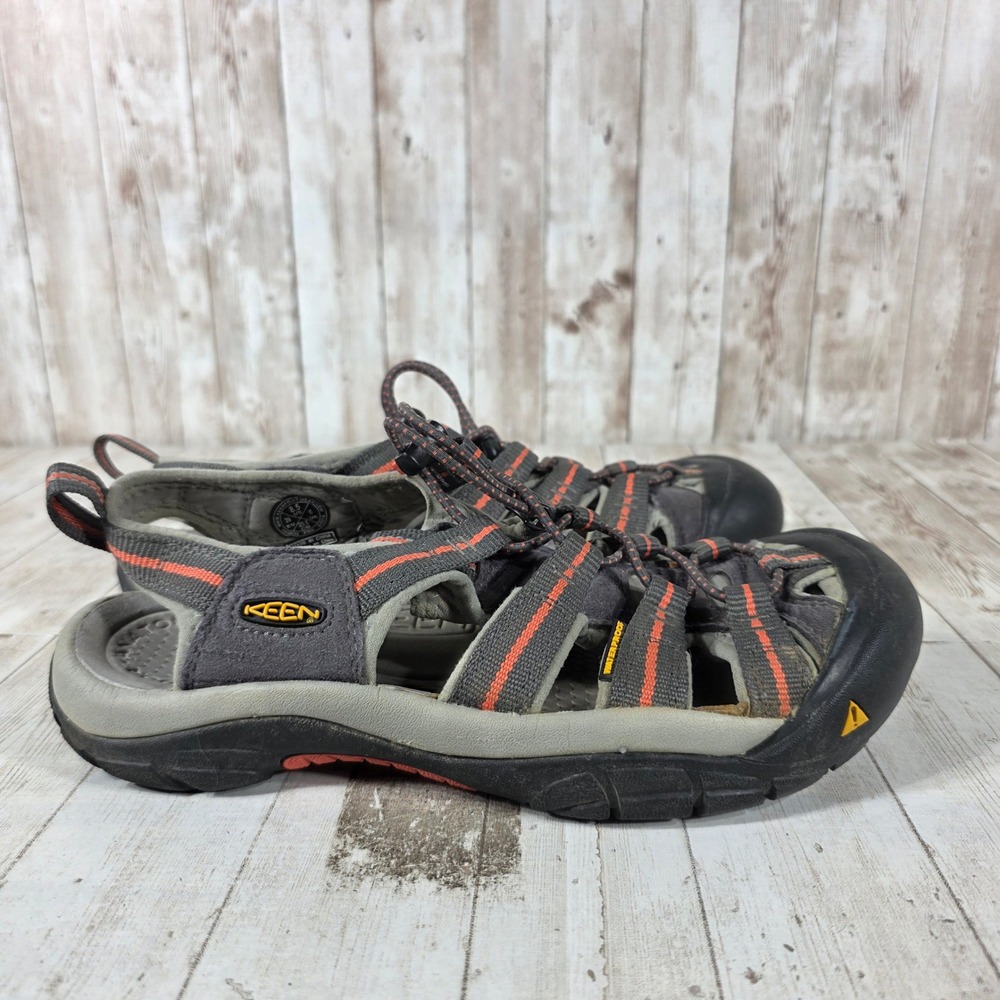 KEEN Newport H2 Womens 8.5‎ Waterproof Hiking Sandals Charcoal Gray Orange